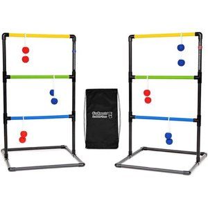Ladder Toss Indoor & Outdoor Game Set with 6 Soft Rubber Bolo Balls and Travel
